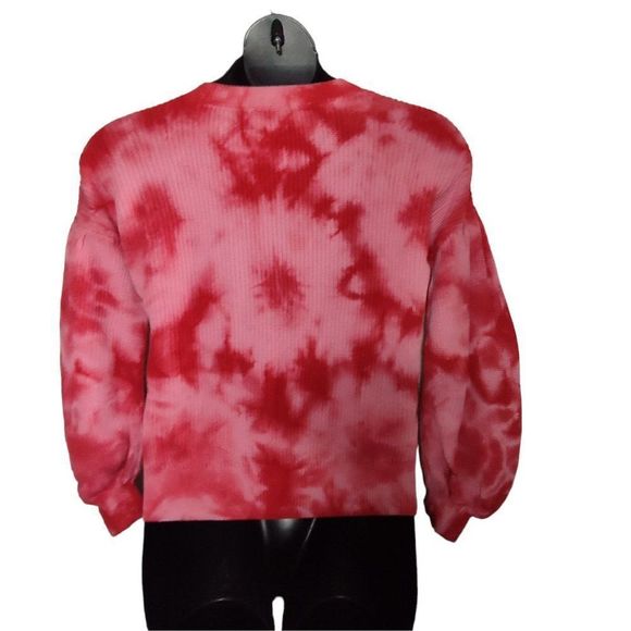 INC Bling Sweater Tie-dye Pullover Crew Neck Sweater Red Small - Picture 8 of 9